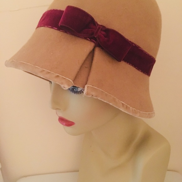 Hand made and hand sewn 22.5” cloche style hat. main image 4